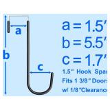 Mars-Rock Over The Door Metal Hooks with Plastic Coating 5.5 Fit 0.5 to 1 3/8 Door 4 Pcs Heavy Duty Single Towel Robe Rack Wreath Bathroom Shower Hanger Shoe Organizer Ironing Board Short Black