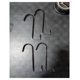 Mars-Rock Over The Door Metal Hooks with Plastic Coating 5.5 Fit 0.5 to 1 3/8 Door 4 Pcs Heavy Duty Single Towel Robe Rack Wreath Bathroom Shower Hanger Shoe Organizer Ironing Board Short Black