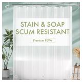 AmazerBath Shower Liner, 72x78 Plastic Frosted Shower Curtain Liner, PEVA Cute Shower Curtain Liners, Vinyl Waterproof Shower Curtain Liner with 3 Magnets, Lightweight Shower Curtains for Bathroom