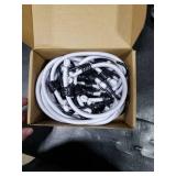 Joneaz Bungee Cords with Hooks Assorted Size White Heavy Duty, Including 12-Inch, 18-Inch, 30-Inch and 42-Inch, Nylon-Fiber and Rubber-Ribbon, UV Resistant
