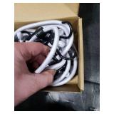 Joneaz Bungee Cords with Hooks Assorted Size White Heavy Duty, Including 12-Inch, 18-Inch, 30-Inch and 42-Inch, Nylon-Fiber and Rubber-Ribbon, UV Resistant