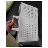 PAKCHOICE Portable Shower Caddy Basket with Compartments, Plastic Divided Cleaning Caddy Organizer Storage Tote with Handle for Bathroom, College, Dorm Room Essentials, White