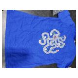 Toy Car Road Playmat Back Massage Race Track Backrub Gift T-Shirt Blue Ladies Small