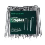 FEED GARDEN 6 Inch Galvanized Landscape Staples 11 Gauge Anti-Rust Garden Stakes SOD Pins Yard Stakes