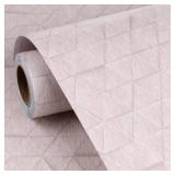 FunStick Minimalist Nude Pink Wallpaper Peel and Stick Diamond Geometric Peel and Stick Wallpaper for Girls Bedroom Bathroom Walls Removable Modern Light Pink Contact Paper for Cabinets 15.8x78.8