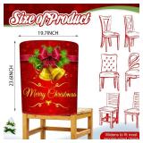 Buryeah 6 Pcs Christmas Chair Back Covers 6 Styles Removable Washable Stretch Dining Room Slip Covers Parson Chair Protector for Christmas Decorations Home Party 23.6
