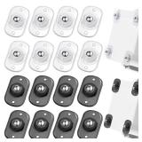 Honoson 16 Pcs Self Adhesive Caster Wheels Appliance Rollers Appliance Sliders for Kitchen 360Â° Swivel Universal Wheel Mini Small Kitchen (Clear Black White with 1 Steel Ball Style)