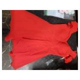 Fashionbride Short Chiffon Bridesmaid Dress 2025 Sexy Red Cocktail Party Dress V Neck Ruffles Evening Gowns for Women Size 4