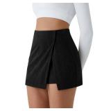 COCCKO Winter Skirts for Women 2025 Corduroy y2k Basic Skirt with Shorts Underneath Black Medium