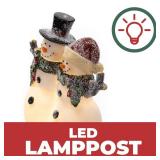 VP Home Christmas Snowman Couple Decor - LED Lighted Figurines, Indoor Glowing Holiday Decorations, Festive Fiber Optic Resin Snowman Light Up