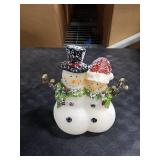 VP Home Christmas Snowman Couple Decor - LED Lighted Figurines, Indoor Glowing Holiday Decorations, Festive Fiber Optic Resin Snowman Light Up