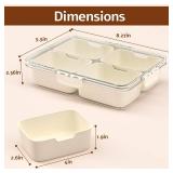 accep Snack Box Container,Divided Serving Rray with Lid,4 Compartment Snack Containers for Adults,Bento Box Adult Snackle Box Charcuterie Container for Candy,Fruits,Veggie,Perfect for Travel & Picnic 