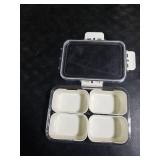 accep Snack Box Container,Divided Serving Rray with Lid,4 Compartment Snack Containers for Adults,Bento Box Adult Snackle Box Charcuterie Container for Candy,Fruits,Veggie,Perfect for Travel & Picnic 