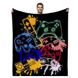 Gamer Blanket Ultra Soft Flannel Gaming Throw Blanket Cozy Lightweight Blankets Gamer Gifts for Men Boys 60X50