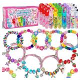 leitait 24 Pack Bracelet Wands,Charm Bracelet Jewelry Making Kit,Arts Crafts for Kids,Unicorn Party Favors Supplies,Goodie Bags Stuffers,Classroom Prizes,Birthday Gifts for Girls Ages 4-8 Years Old