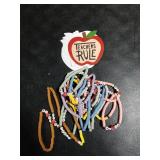 Landical 36 Pcs 18 or 36 Pcs Christmas Teacher Bracelets Appreciation Gifts and Thank You Cards Women Teacher Thanksgiving Elastic Clay Bracelet for Valentines Birthday Party Supplies