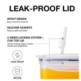 LocknLock Aqua Fridge Door Water Jug with Handle BPA Free Plastic Pitcher with Flip Top Lid Perfect for Making Teas and Juices, 2 Quarts, Clear