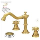 BWE 8 in. Widespread Double-Handle Bathroom Faucet 3-Holes, Antique Brass