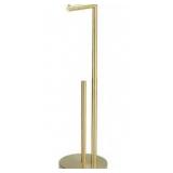 BWE Bathroom Freestanding Toilet Paper Holder Stand with Reserver in Brushed Gold