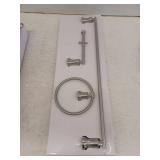 Glacier Bay Oswell 3-Piece Bath Hardware Set with Toilet Paper Holder, Hand Towel Holder, 24 in. Towel Bar in Brushed Nickel