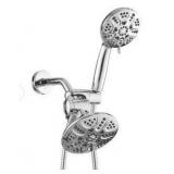 BWE Dual-Function 2-in-1 Showerhead 6-Spray Wall Mount Handheld Shower Head 1.8 GPM in Polished Chrome