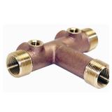 4 in. x 1 in. Brass Tank Tee