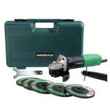 Metabo HPT 4-1/2-Inch Angle Grinder, Includes 5 Grinding Wheels And Hard Case  6.2-Amp Motor  Compact and Lightweight, G12SR4 - Retail: $98