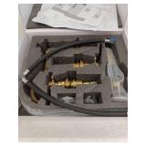 8 in. Widespread Double-Handle Black Bathroom Faucet 3-Holes Vanity Sink Water-Saving with Metal Drain in Antique Brass