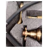 8 in. Widespread Double-Handle Black Bathroom Faucet 3-Holes Vanity Sink Water-Saving with Metal Drain in Antique Brass