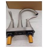 4 in. Centerset 2-Handle High-Arc Bathroom Faucet in Brushed Nickel