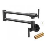 360° Rotation Wall Mounted Pot Filler with Handle in Black