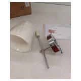 1-Light Metal & Fabric Wall Sconce Chrome/White - 6" x 12"