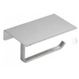 Bath Wall-Mounted Single Post Toilet Paper Holder with Shelf Stainless Steel Tissue Paper Dispenser in Brushed Nickel