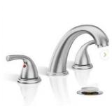 Black Widespread Bathroom Sink Faucet 8 in. 3 Hole Low Arc Bathroom Faucet