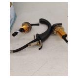 Black Widespread Bathroom Sink Faucet 8 in. 3 Hole Low Arc Bathroom Faucet