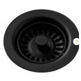 Elkay LKQS35BK Polymer Drain Fitting with Removable Basket Strainer and Rubber Stopper (Black) - Retail: $91