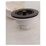 Elkay LKQS35BK Polymer Drain Fitting with Removable Basket Strainer and Rubber Stopper (Black) - Retail: $91