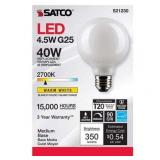 Satco Lighting S21230 4.5 Watt Dimmable G25 Medium (E26) Led Bulb - White