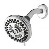 Waterpik 9-Spray 4.5 in. Single Wall Mount Low Flow Fixed Shower Head in Chrome