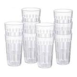 10-Piece Clear Plastic Tumbler Set