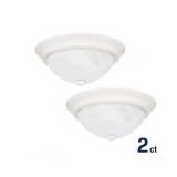 Project Source 2-Pack 13-in W White Flush Mount Light (White)