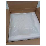 Progress Lighting 12  Traditional 2 Light White Ceiling Light Decorative Square Glass Shade