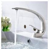 Bathroom Faucet for Sink, 1 Hole Single Handle in Brushed Nickel