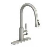 Glacier Bay Garrick Single-Handle Pull-Down Sprayer Kitchen Faucet in Brushed Nickel