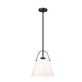 Z-Lite 743P12 Z-Studio Linen Pendant 13  Wide Pendant - Black - Retail: $188