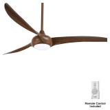 Minkaaire Light Wave 65 Light Wave 65  3 Blade Indoor Led Ceiling Fan - Distressed Koa - Retail: $449
