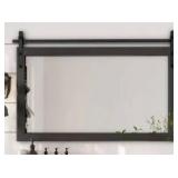 Farmhouse 40 in. W x 26 in. H Rectangle Framed Wall Bathroom Vanity Mirror Accent Mirror in Black