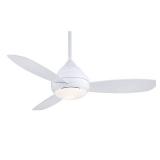 Minka-Aire Concept I Wet 52-Inch 3-Blade LED Ceiling Fan in White Finish W/ White Blades & White Opal Glass - F476L-WH - Retail: $407