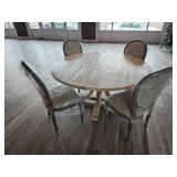 Wooden Round Table W/ Tulip Dining Chairs