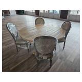 Wooden Round Table W/ Tulip Dining Chairs